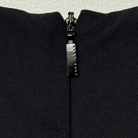 041 HUGO BOSS Tailored Diotta V-Neck Wool Sheath Dress, Black Sz 12 - Picture 6 of 9